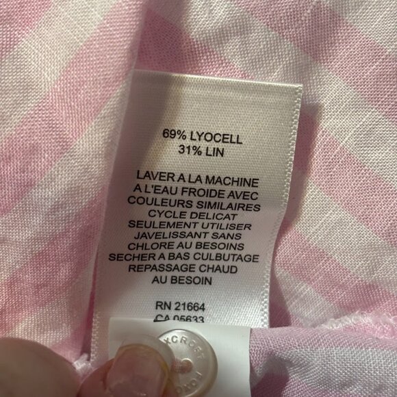 FOXCROFT Top Women's Pink/White with Pockets - size 24W - Picture 10 of 11